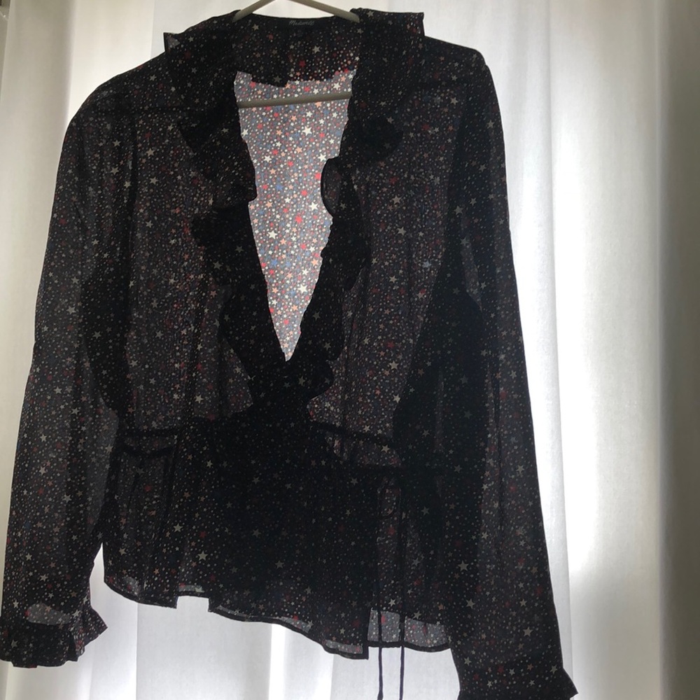 Madewell stars wrap blouse